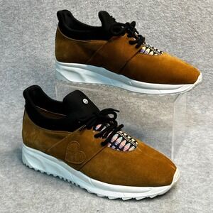 New Dolfie Paradise Brown Suede Heart Sneakers EU 38 US 8 Women's Casual Shoes